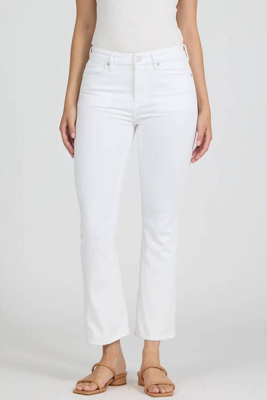 NEW DEAR JOHN DENIM jeanne super high rise crop flare jean in white